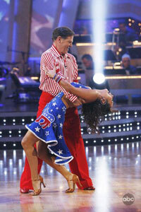 Tom DeLay and his partner Cheryl Burke dance on 'Dancing With The Stars'.