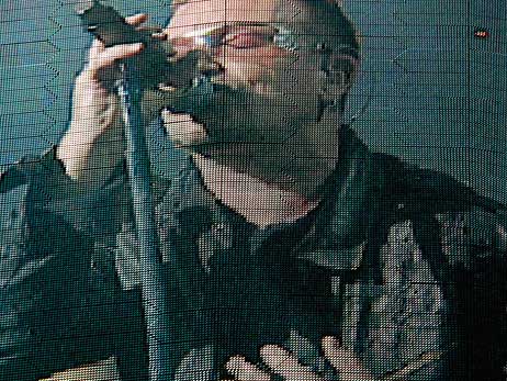 U2 Frontman Bono on the Cowboy Stadium GinormoTron.