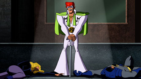 The Music Meister, an Elvis-like character voiced by Neil Patrick Harris, from Cartoon Network's 'Batman: The Brave And The Bold'.