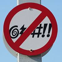 a sign indicating no profanity.
