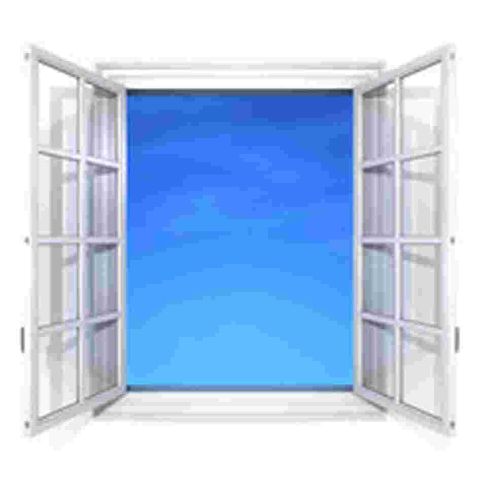 an open window. an open window.