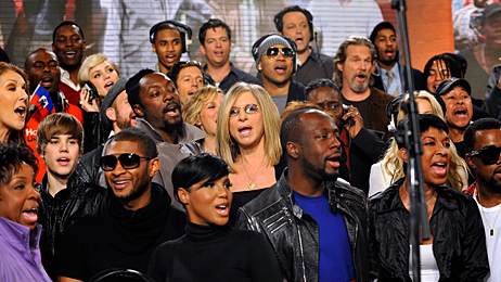 Participants in the new recording of 'We Are the World' to benefit Haiti.