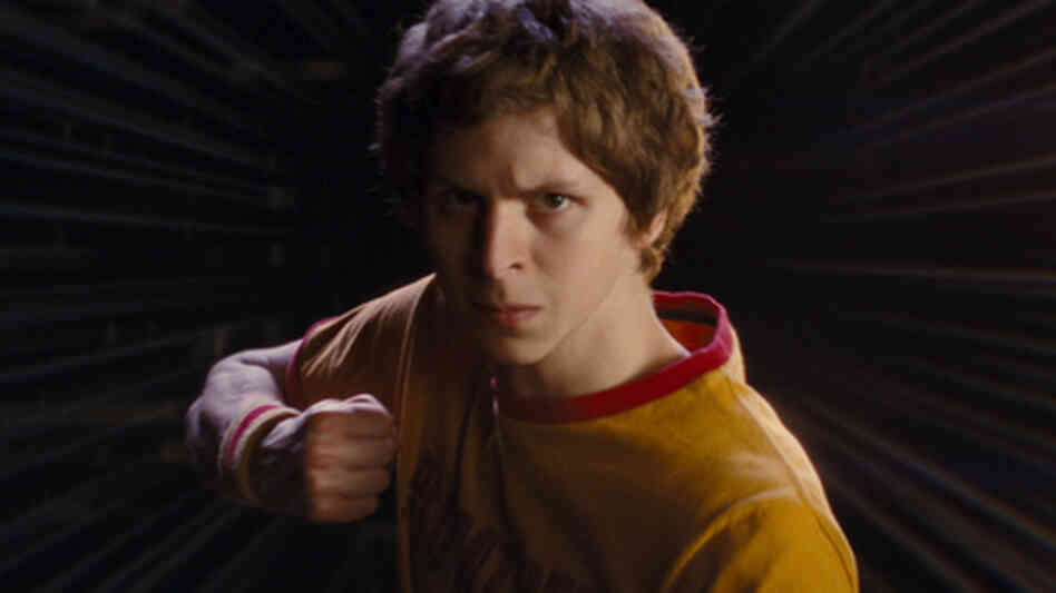 Michael Cera in Scott Pilgrim Versus The World. Michael Cera in Scott Pilgrim Versus The World.