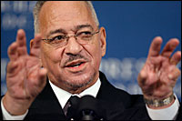 Rev. Jeremiah Wright speaks Monday at the National Press Club