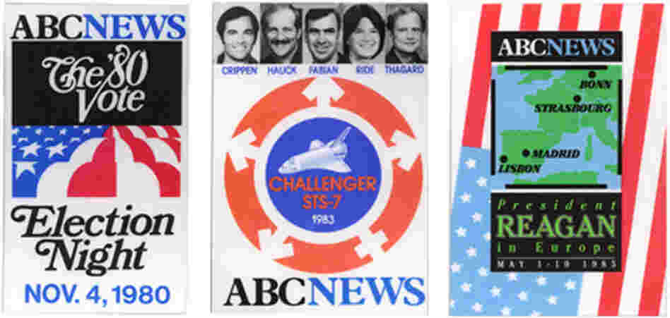 ABC News event badges from election 1980, shuttle STS-7 1983, Reagan in Europe 1985. ABC News event badges from election 1980, shuttle STS-7 1983, Reagan in Europe 1985.