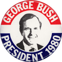 George Bush President 1980 button.