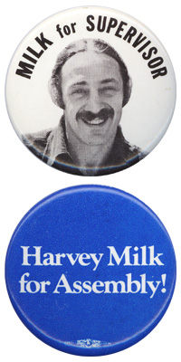 Milk for supervisor and Milk for assembly campaign buttons.