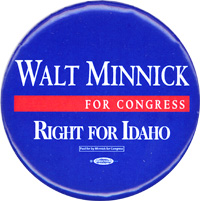 Wal Minnick For Congress campaign button.