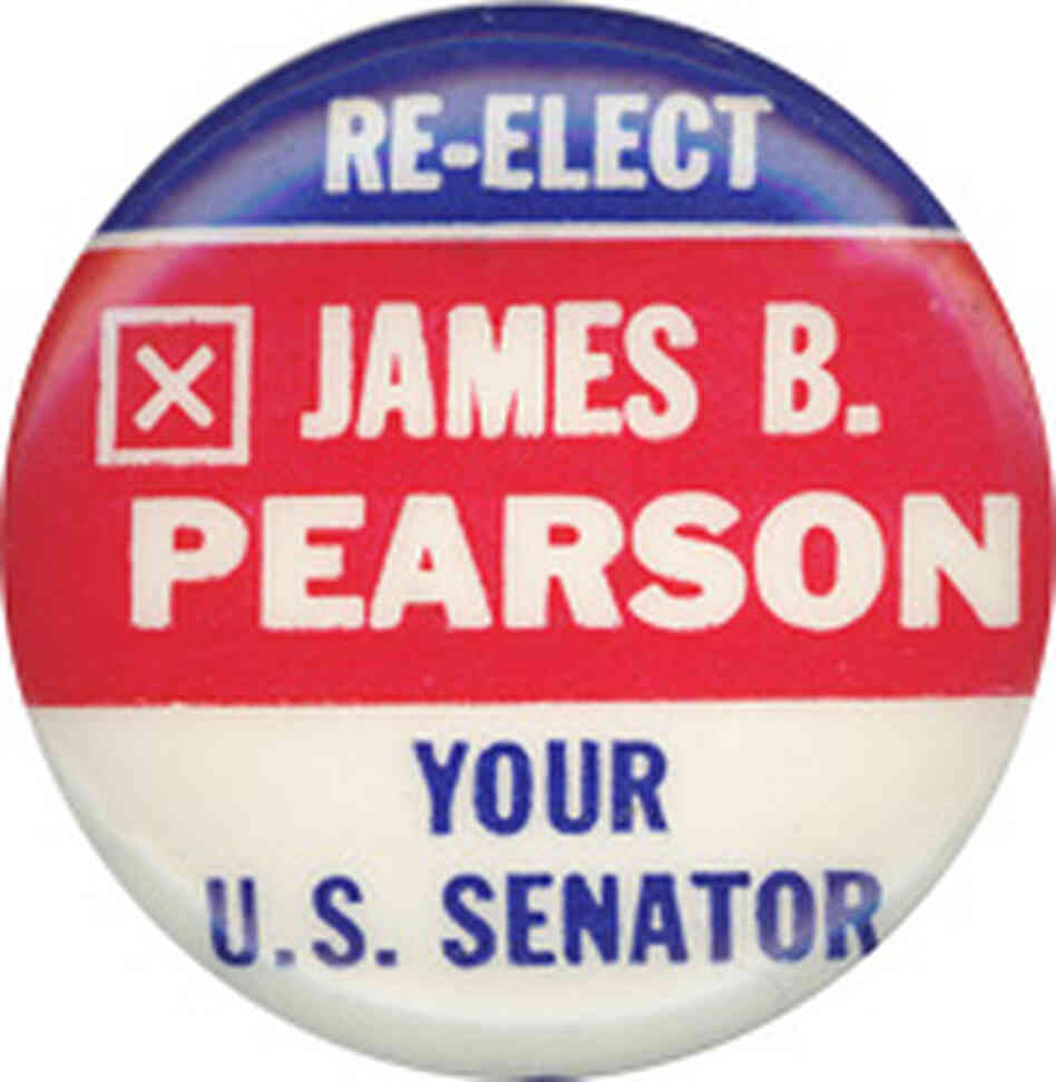 James B. Pearson U.S. Senator button. James B. Pearson U.S. Senator button.