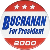 Buchanan for president 2000 button.