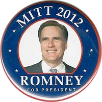 Mitt 2012 Romney for president button.