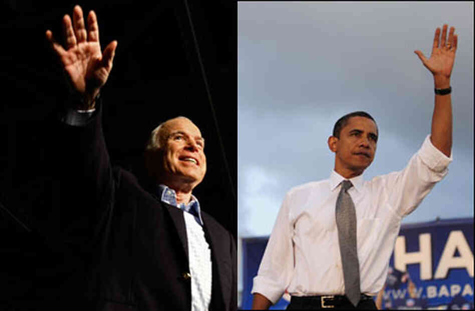 Senators McCain and Obama, on the trail this week (separately, of course). Senators McCain and Obama, on the trail this week (separately, of course).