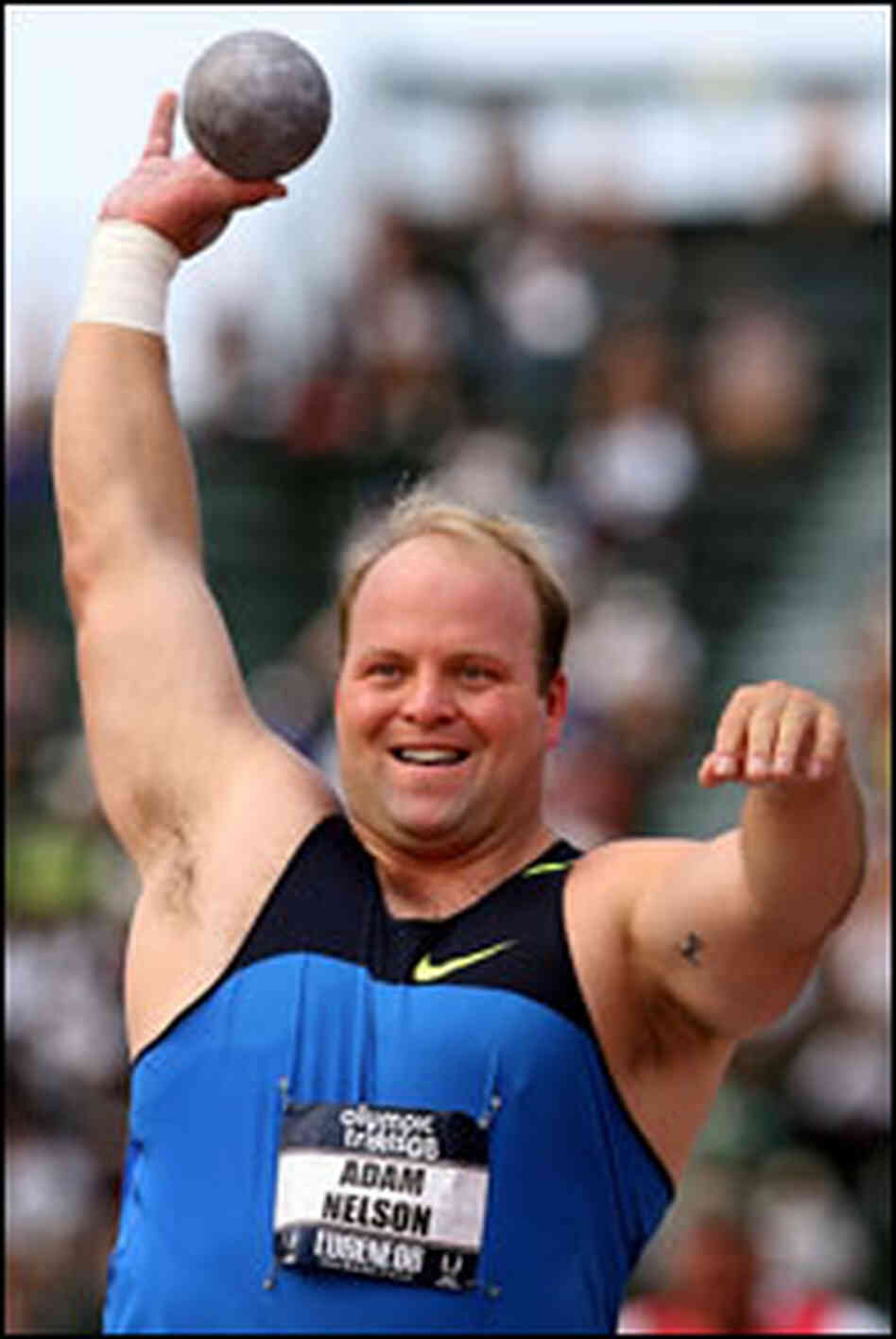 Adam Nelson, two-time Olympic silver medalist, heads to Beijing this summer. Adam Nelson, two-time Olympic silver medalist, heads to Beijing this summer.
