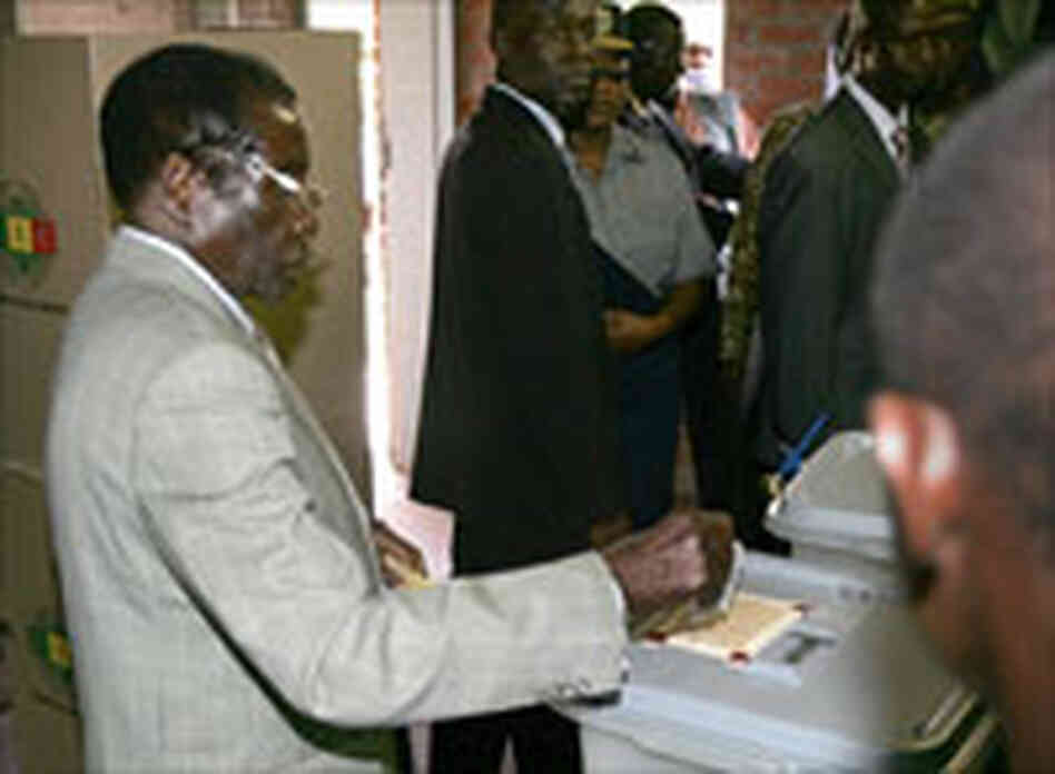 President Robert Mugabe casts his vote in the election that could unseat him. President Robert Mugabe casts his vote in the election that could unseat him.
