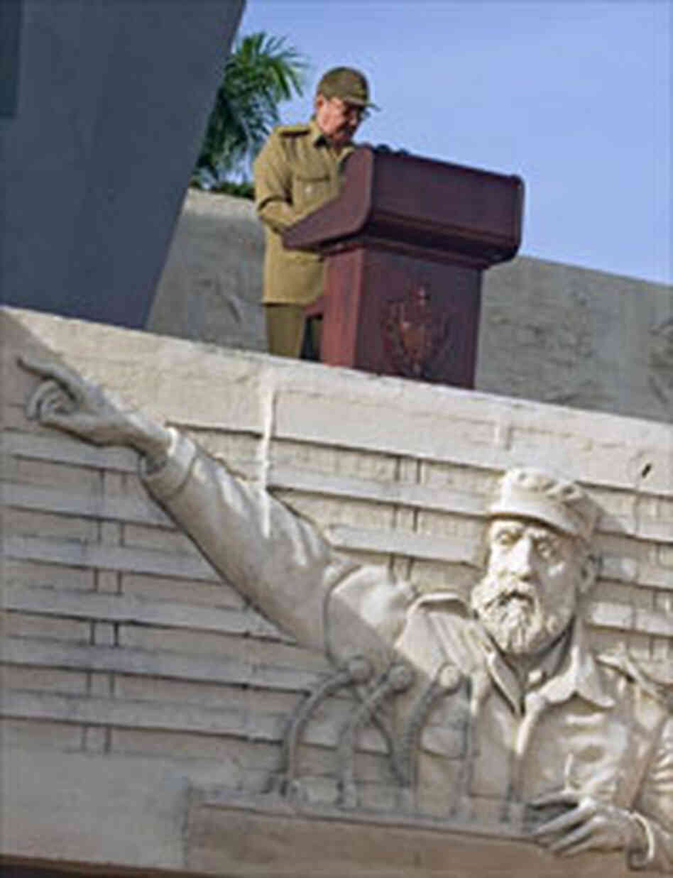 Acting Cuban President Raul Castro speaking last year, over a bas-relief of his brother, Fidel. Acting Cuban President Raul Castro speaking last year, over a bas-relief of his brother, Fidel.