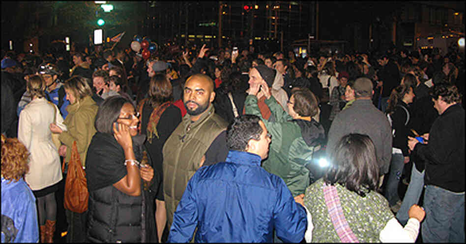 As the clock ticked well past midnight, the number of folks taking to the streets of D.C. to celeb As the clock ticked well past midnight, the number of folks taking to the streets of D.C. to celeb