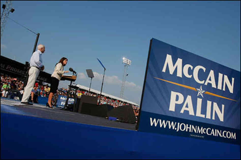 Presumptive Republican presidential nominee Sen. John McCain (R-AZ) listens as presumptive Republi Presumptive Republican presidential nominee Sen. John McCain (R-AZ) listens as presumptive Republi