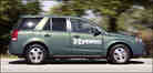   The Saturn Vue Green Line Hybrid sport utility vehicle is driven at the General Motors Saturn plan