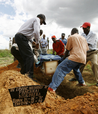 Cholera victim in Zimbabwe