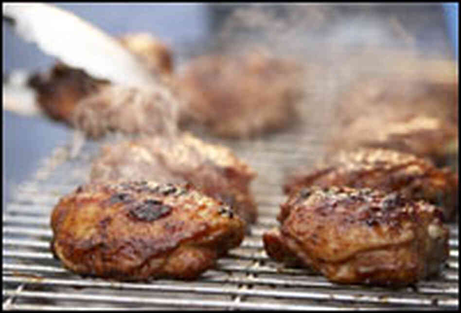 Smoke-Roasted Chicken Thighs with Maple Barbecue Sauce Smoke-Roasted Chicken Thighs with Maple Barbecue Sauce