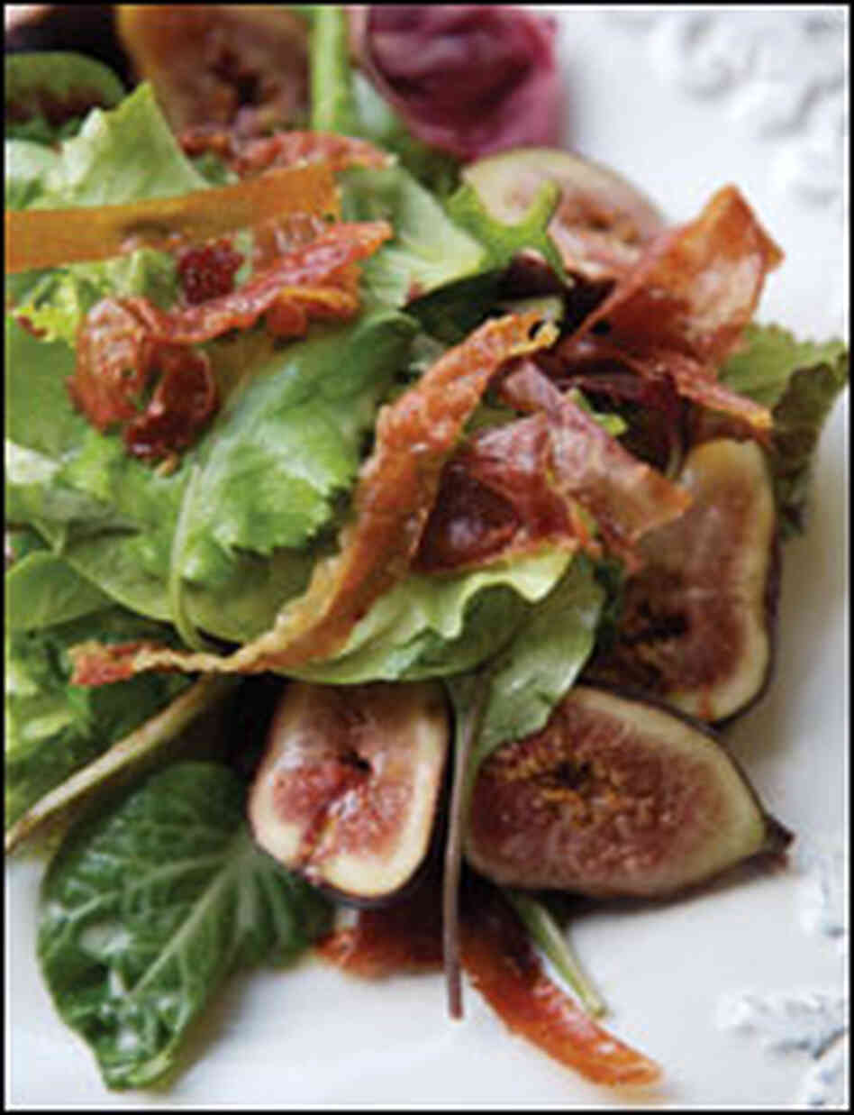 Figs, Greens, and Prosciutto with Gorgonzola Cream Dressing Figs, Greens, and Prosciutto with Gorgonzola Cream Dressing