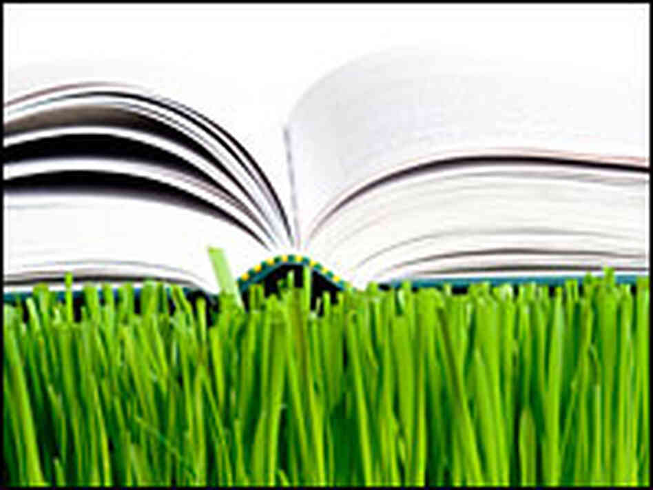 books in grass books in grass