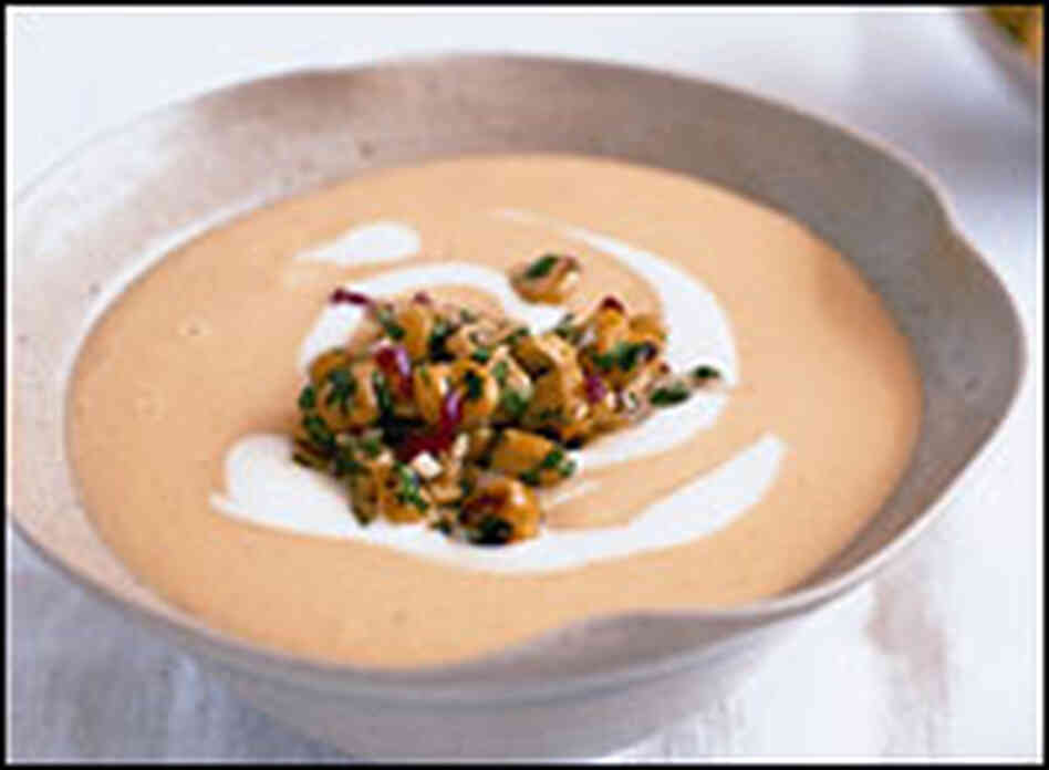 Lemongrass and Sweet Corn Soup with Creme Fraiche Lemongrass and Sweet Corn Soup with Creme Fraiche