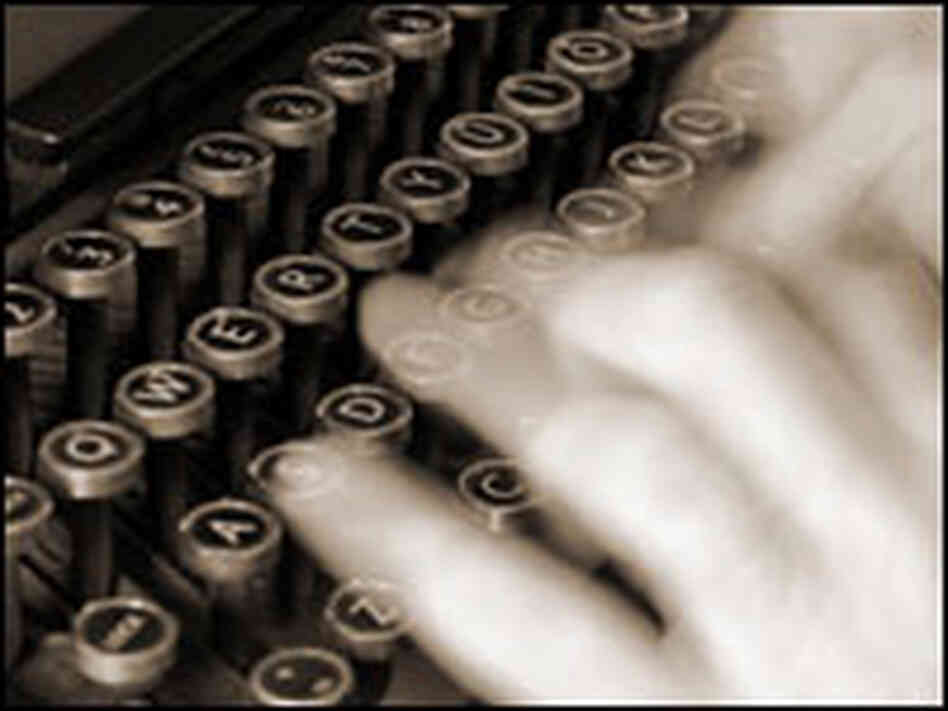 Hands typing on a typewriter. Hands typing on a typewriter.