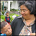 Krisana Kraisantu and a child living with HIV at the Camillian Social Center
in Rayong, Thailand. Credit: Jane Greenhalgh, NPR