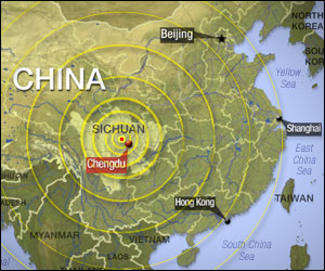 Map of the earthquake's reach.