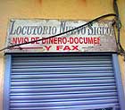 The closed cell phone shop run by Jamal Zougam in downtown Madrid.