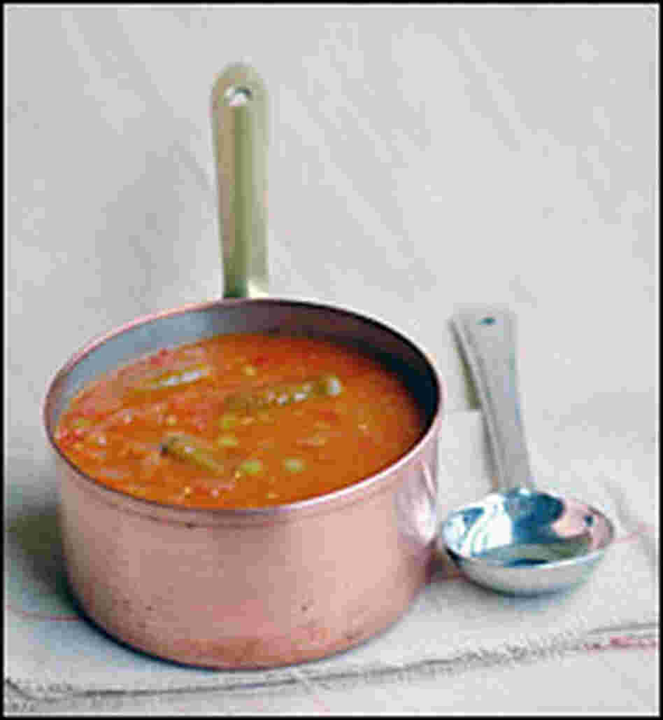 Okra and split yellow pea stew
