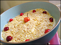 Brandied cherry trifle looks nice and neat until you dig in for a gratifyingly sloppy slice.