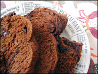 Chocolate bread features a feathery yet rich texture, dense chunks of bittersweet chocolate and a satiny-smooth finish.