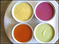 Cool, sweet liquid refreshment for steamy afternoons: These soups are a showcase for (clockwise from top left) corn, berries, zucchini and tomatoes.