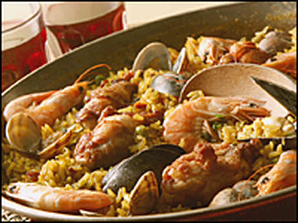 A pan of paella