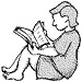 Child reading a book graphic for Summer Reading 2005 at NPR.org