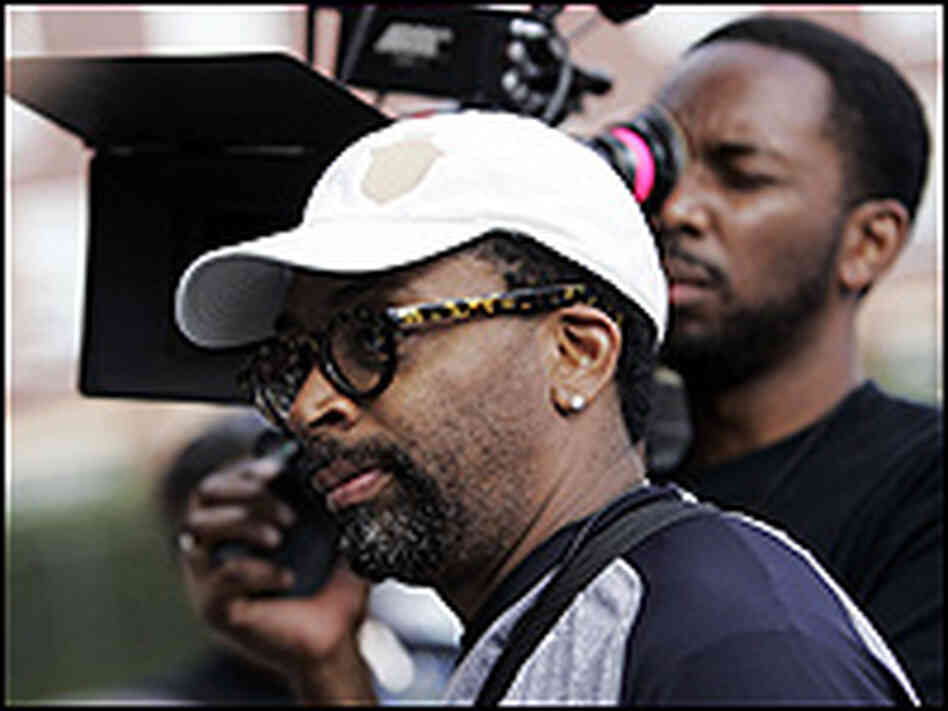 Spike Lee filming New Orleans mayoral election. Getty Images/Chris Graythen