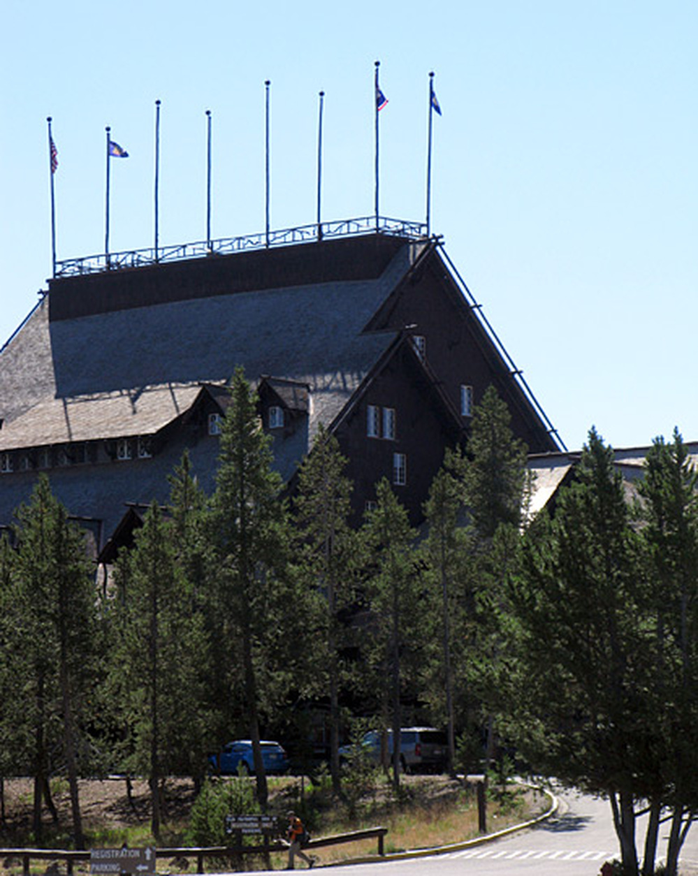 The Old Faithful Inn, designed by Robert C. Reamer, was constructed in 1903-04.