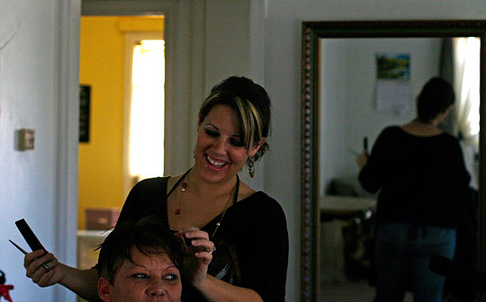 Makayla Girodat owns and operates a style salon near the center of Walsh.