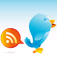 A bird farting an RSS icon.