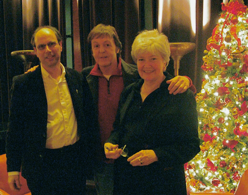 Bob Boilen, Paul McCartney, Linda Wertheimer in the Roxy Room of Radio City Music Hall