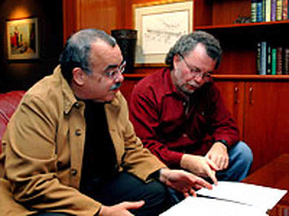 Guitarist Manuel Barrueco (right) and composer Roberto Sierra