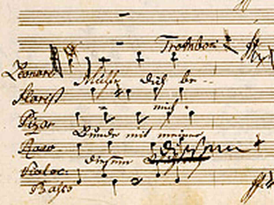 Manuscript page from Beethoven's opera "Fidelio."
