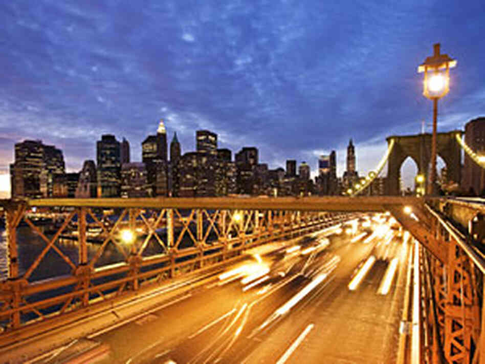 Brooklyn bridge at dusk Brooklyn bridge at dusk