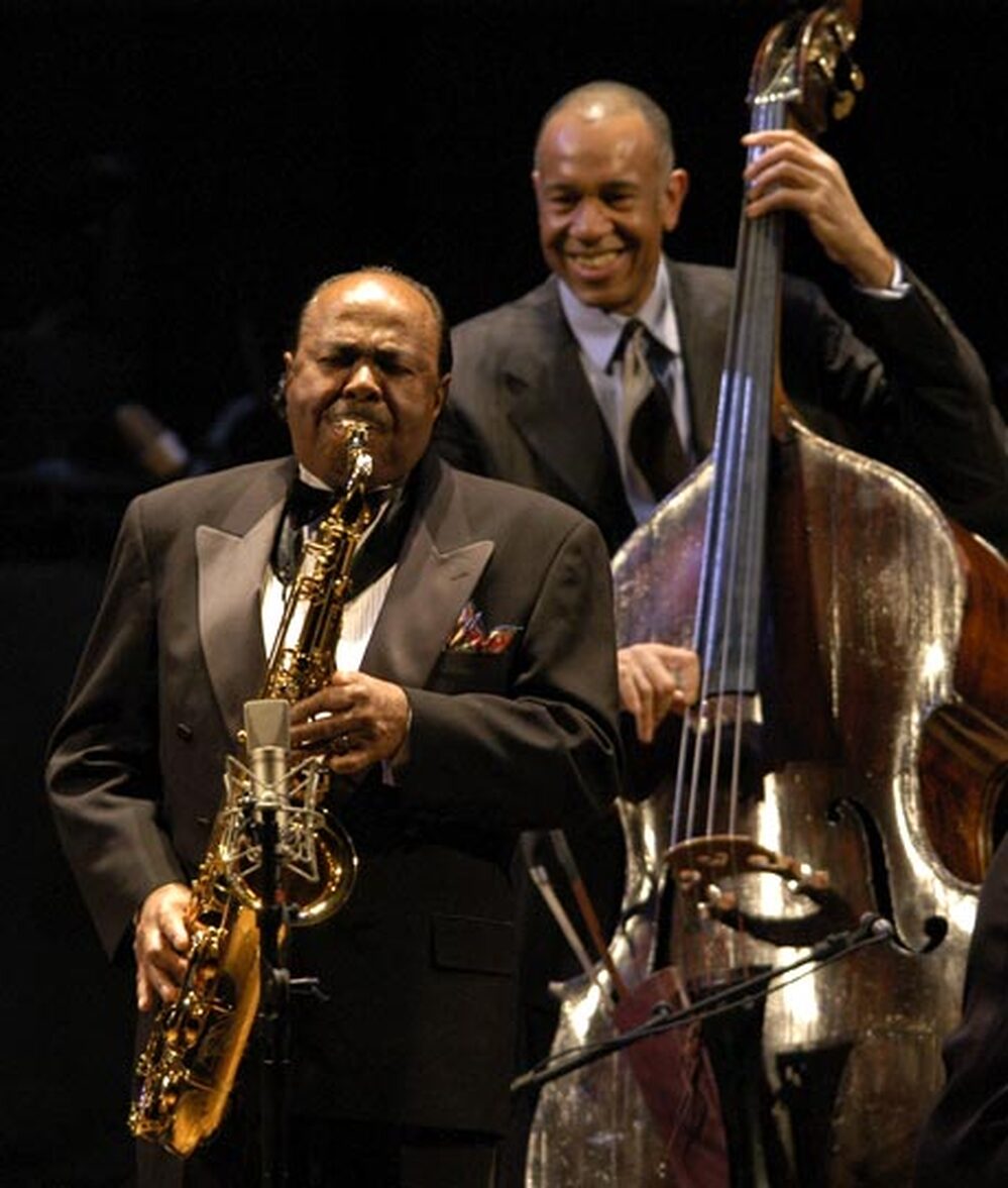 Backed by bassist John Clayton, Benny Golson steps up for a solo.