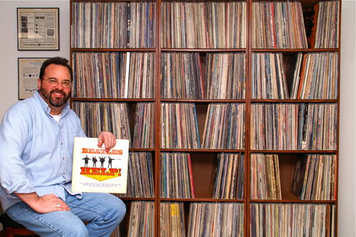 a photo of one listener's vinyl record collection