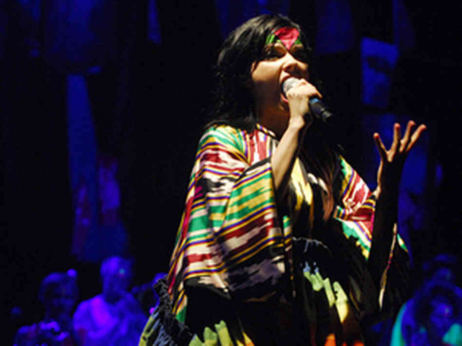 Bjork performs live at the United Palace in New York City.