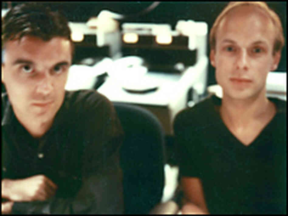 David Byrne (left) and Brian Eno, working together in 1981. Lynn Goldsmith