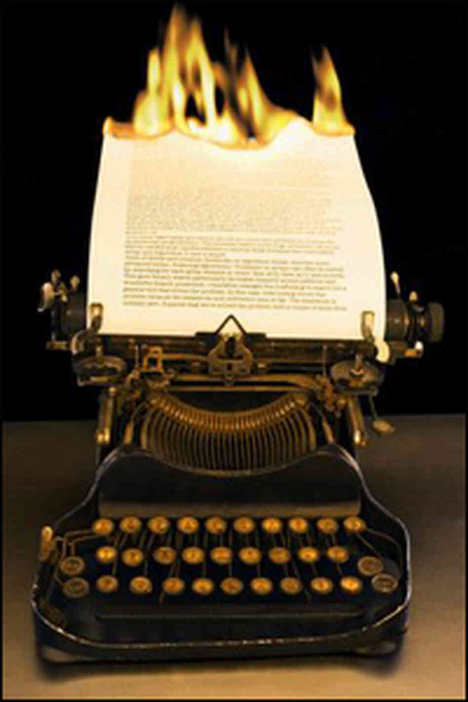 Typewriter on fire Typewriter on fire